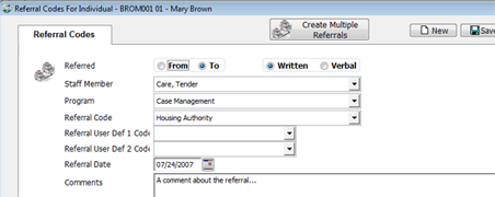 ORS Referrals Screenshot